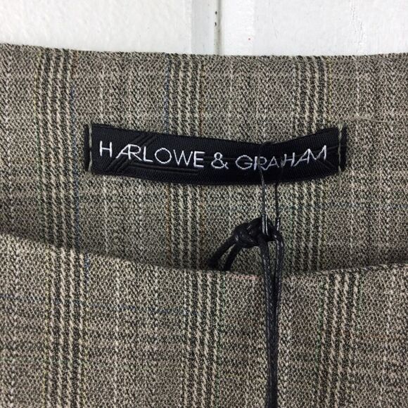 Harlowe & Graham Embroidered Top Tan Cream Floral Plaid, Size XS - Picture 3 of 14